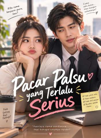 Pacar Palsu yang Terlalu Serius – Cover Novel Romansa